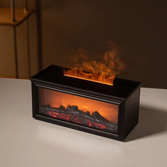 7 Colors of Essential Oil Fireplace Diffuser Mini Flame Aromatherapy Fireplace Humidifier Aromatherapy Oil Diffuser